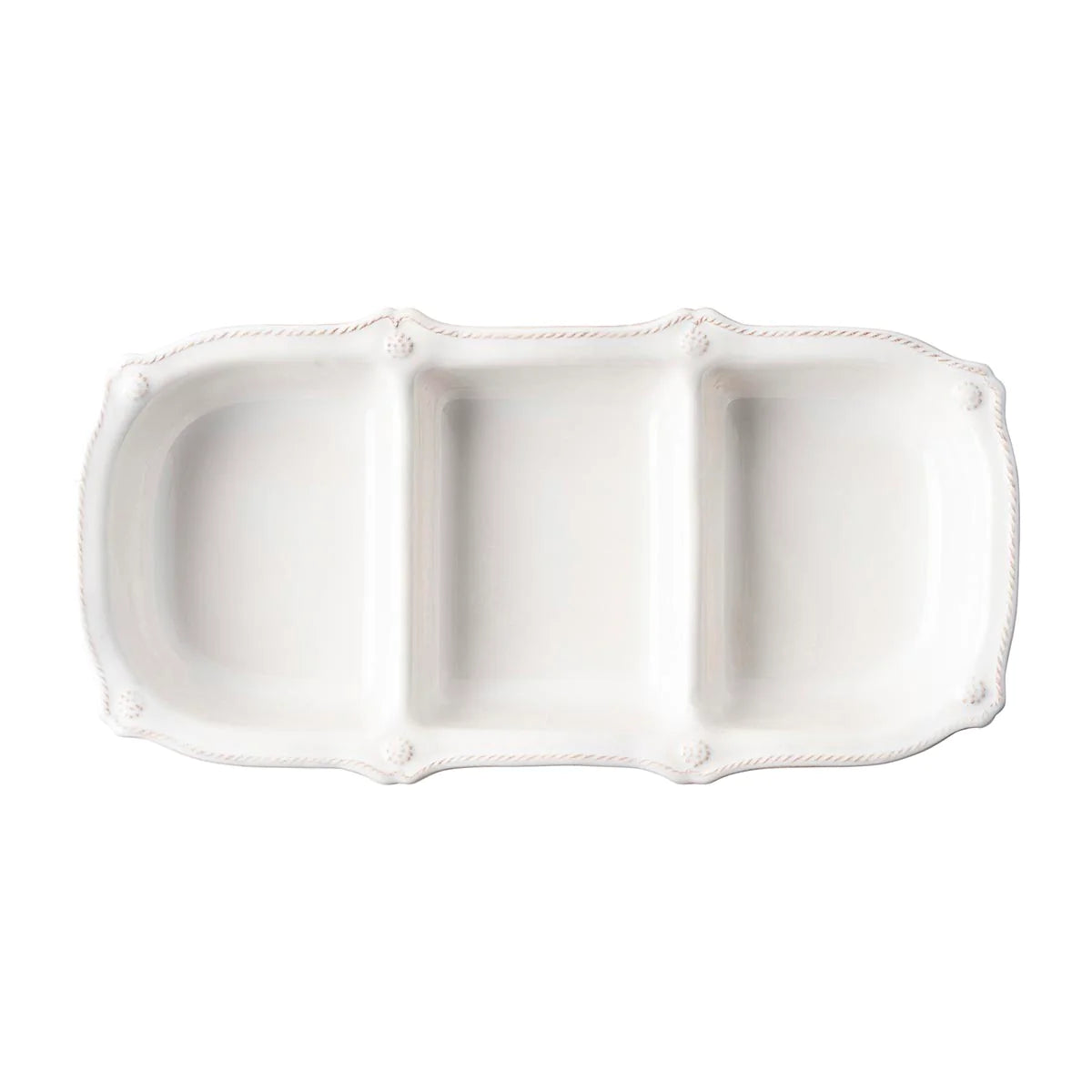 Berry & Thread 14" Triple Section Server - Whitewash