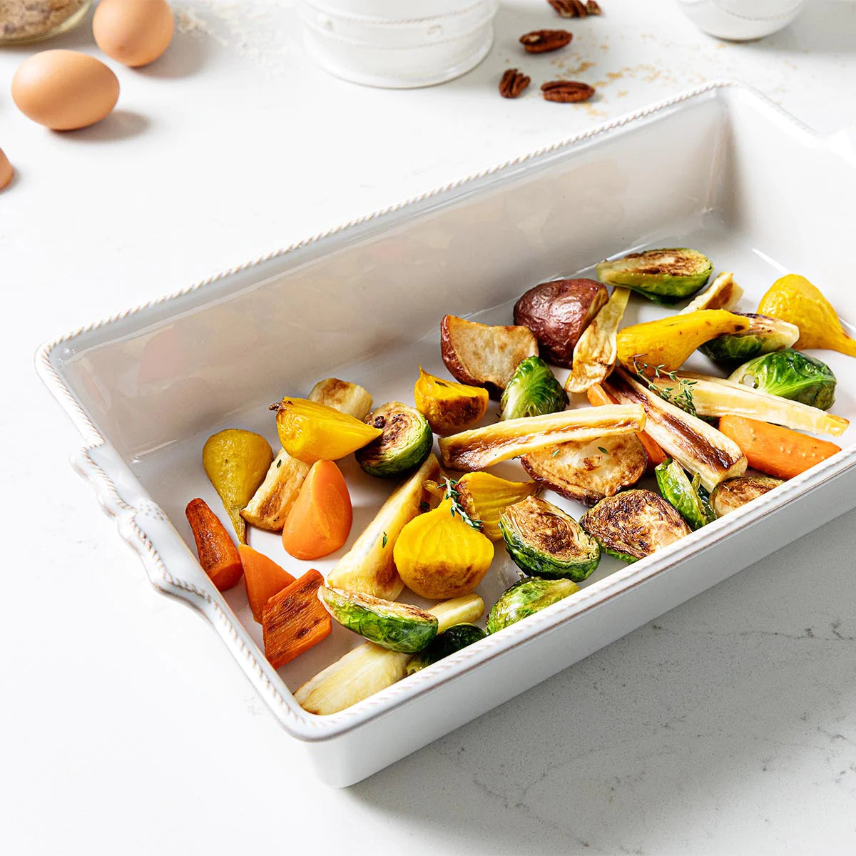 Berry & Thread 13" Rectangular Baker - Whitewash