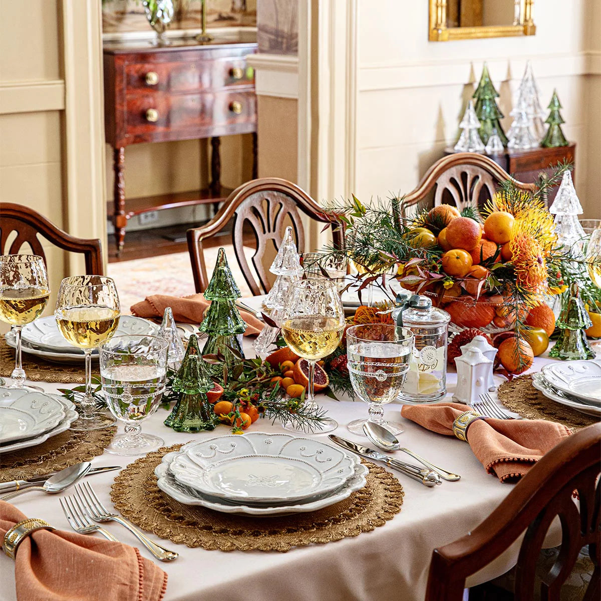 Berry Trim Napkin-Persimmon
