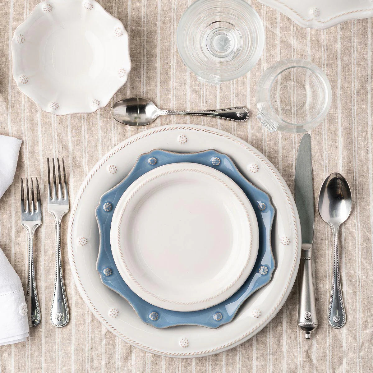 Berry & Thread Side/Cocktail Plate - Whitewash