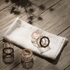 Arthur Napkin Ring Leather Dark Gray/Clear Glass Crystal
