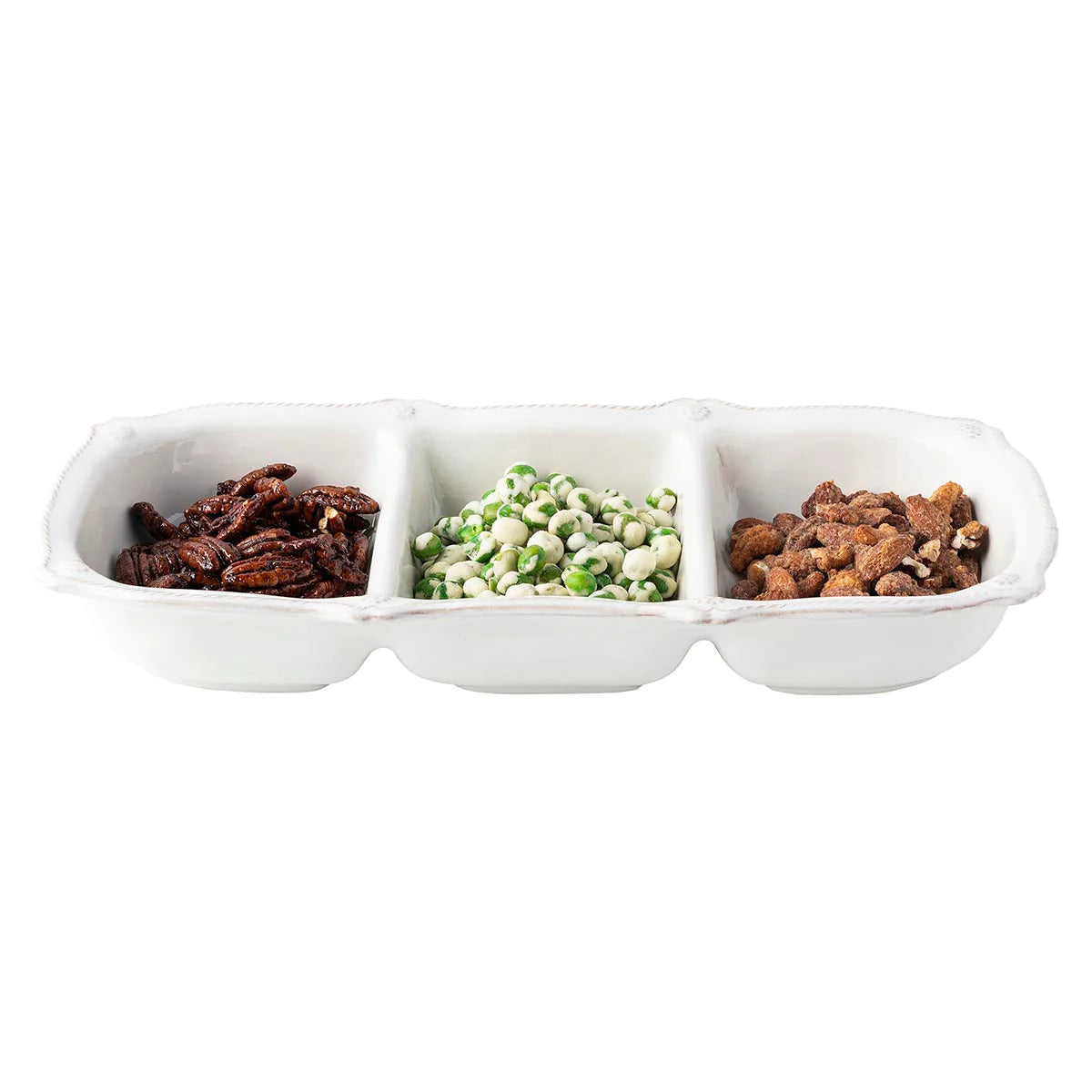 Berry & Thread 14" Triple Section Server - Whitewash