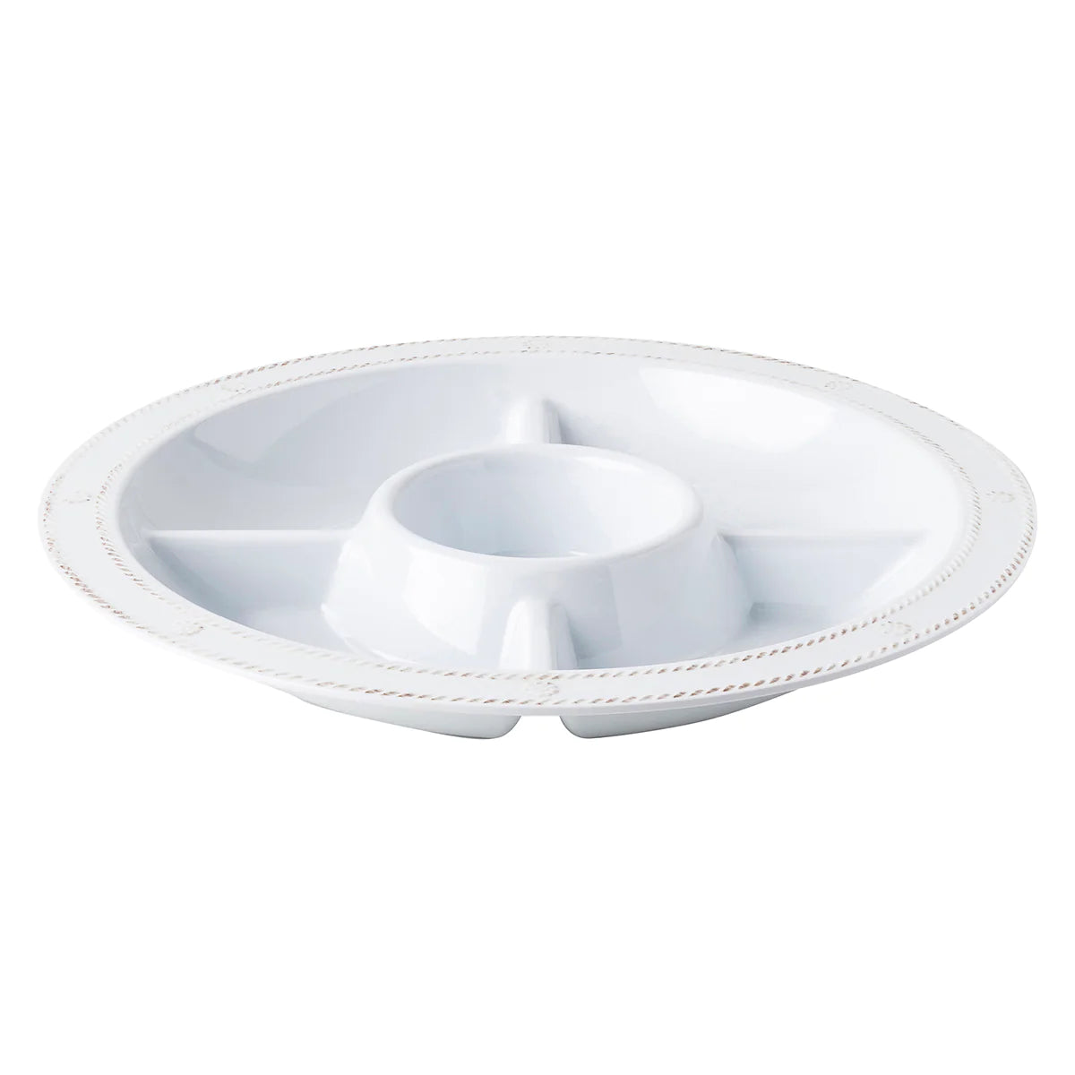 Berry & Thread Melamine 15" Crudite Platter - Whitewash