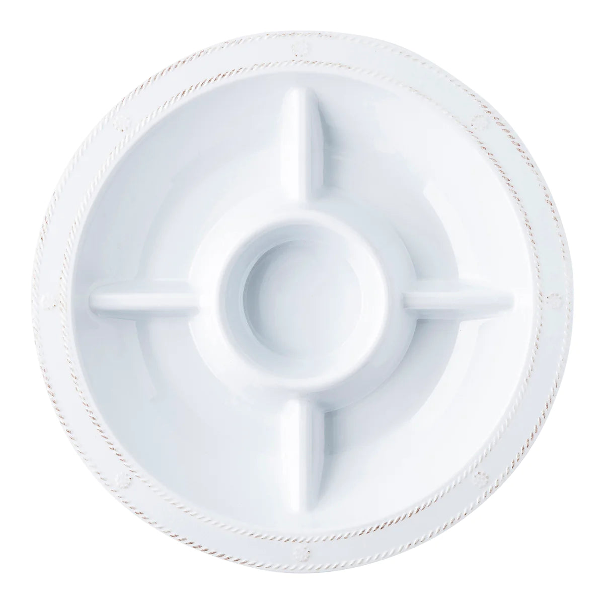 Berry & Thread Melamine 15" Crudite Platter - Whitewash