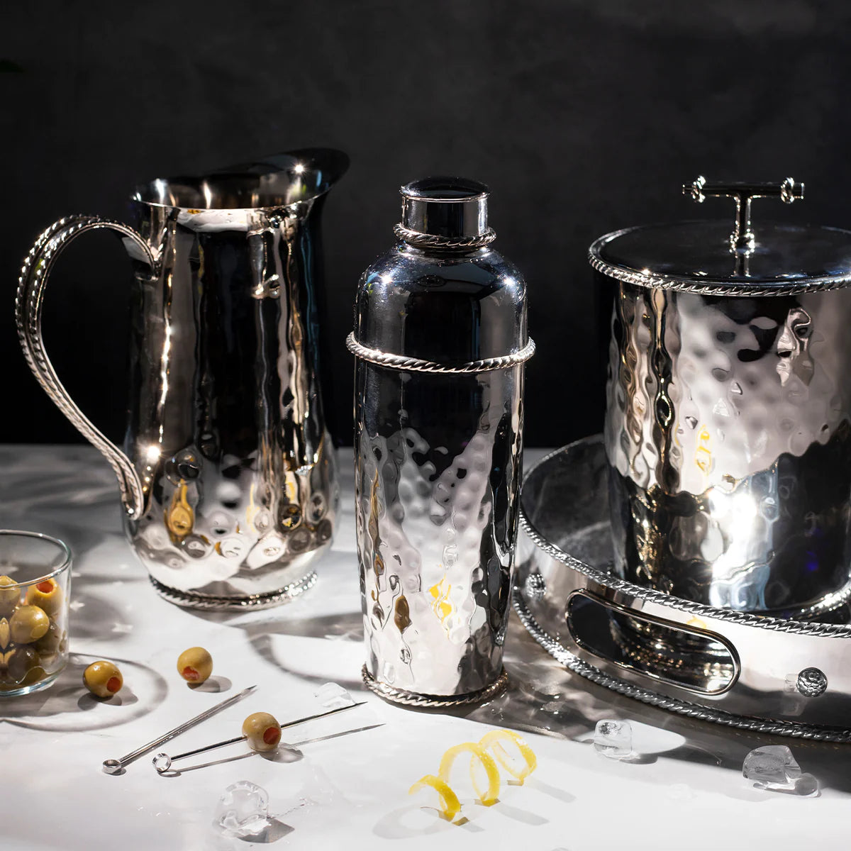 Graham Ice Bucket w/ Lid and Tongs