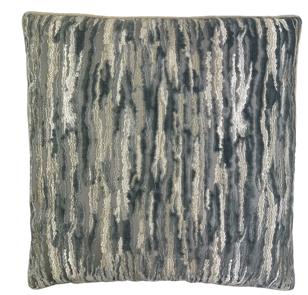 Velvet Waves Blue Pillow 22"