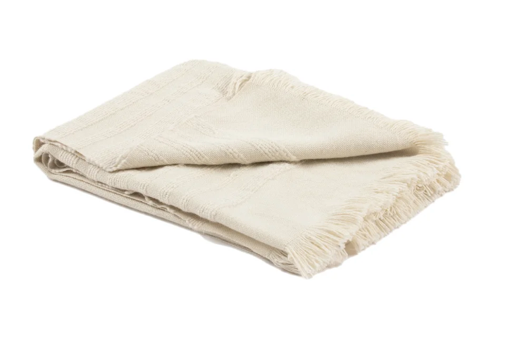 Lucy Baby Alpaca Throw- White 47" x 71"