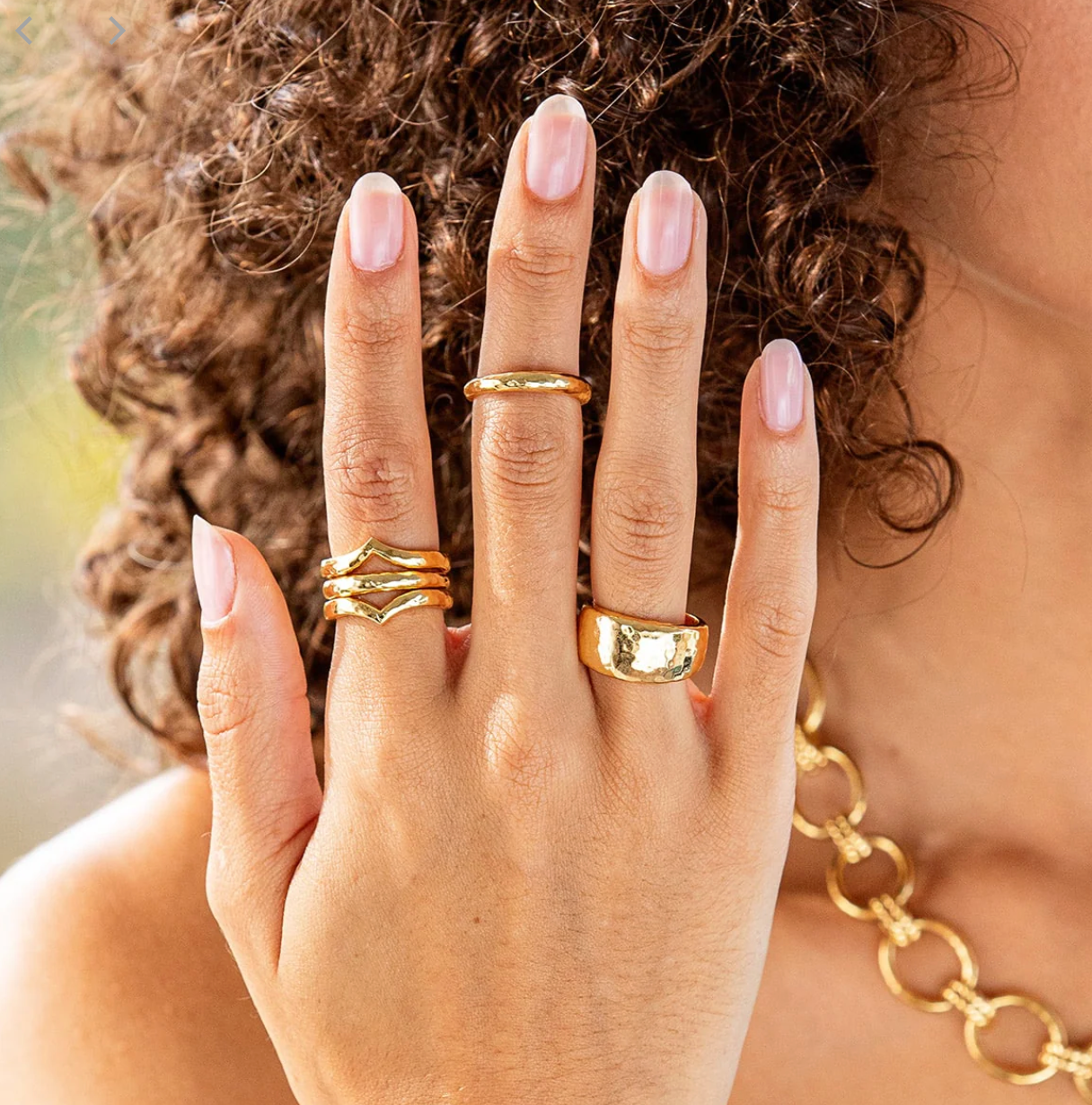 Cleopatra Slice Stacking Ring Set- Size 7