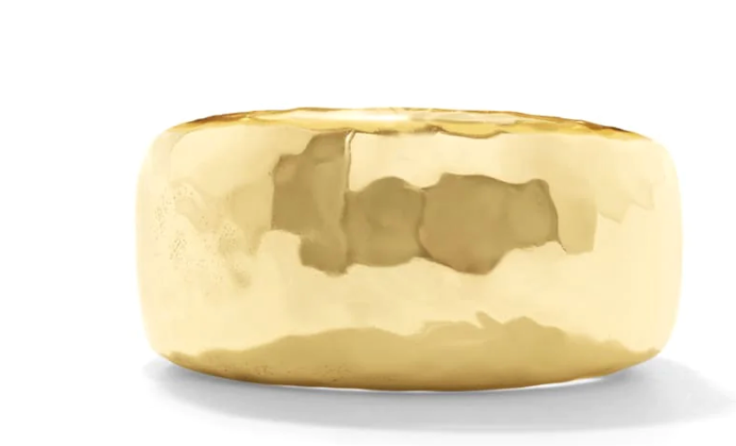 Cleopatra Ring Band Hammered Gold- Size 7