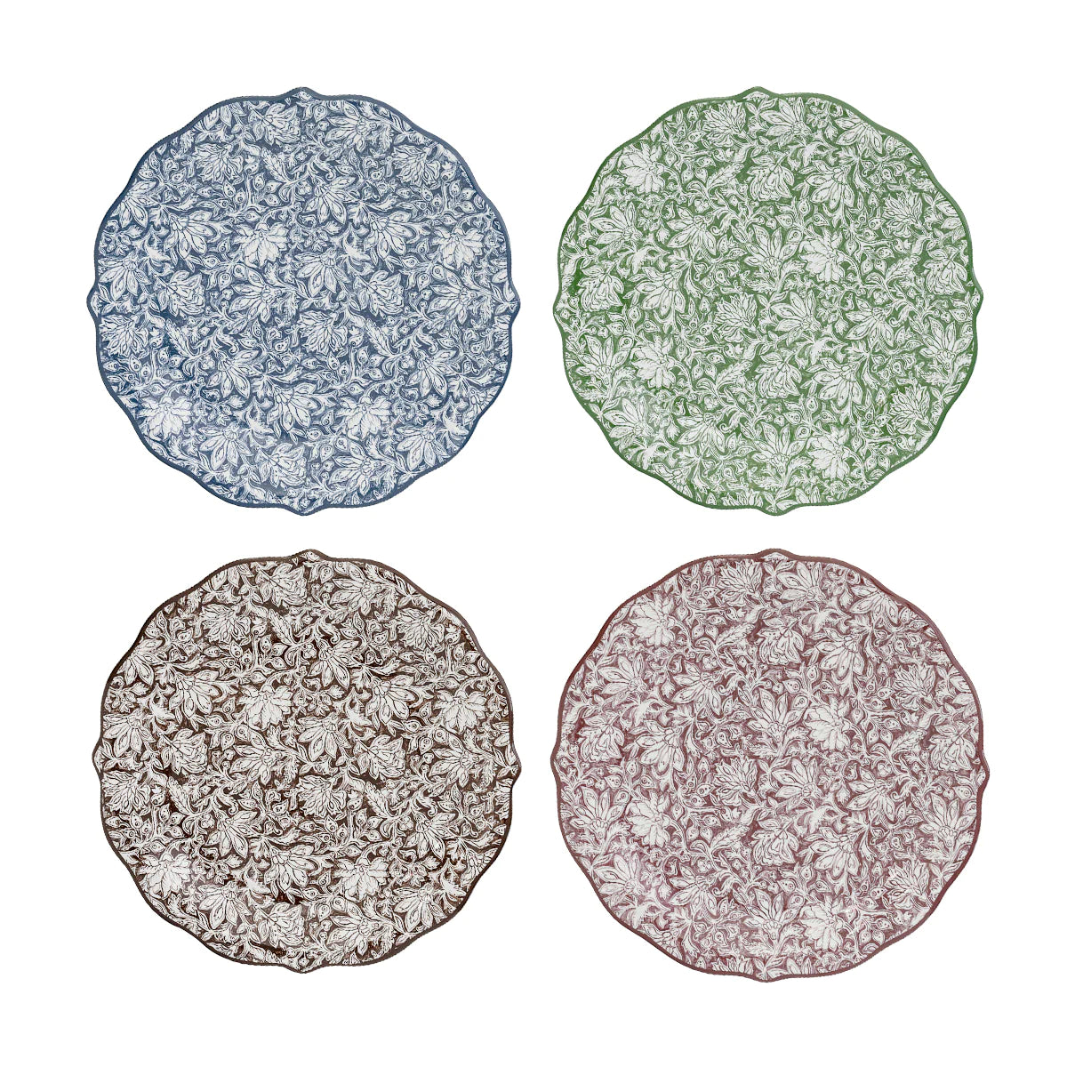 Veronica Beard Bohemian Vine Party Plate Assorted Set/4