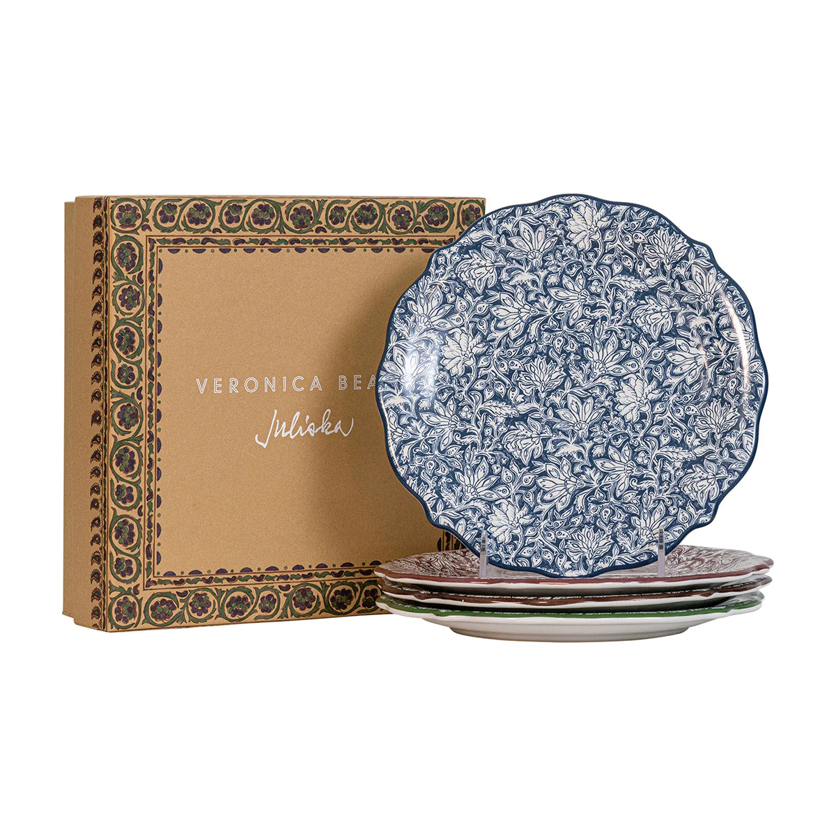 Veronica Beard Bohemian Vine Party Plate Assorted Set/4