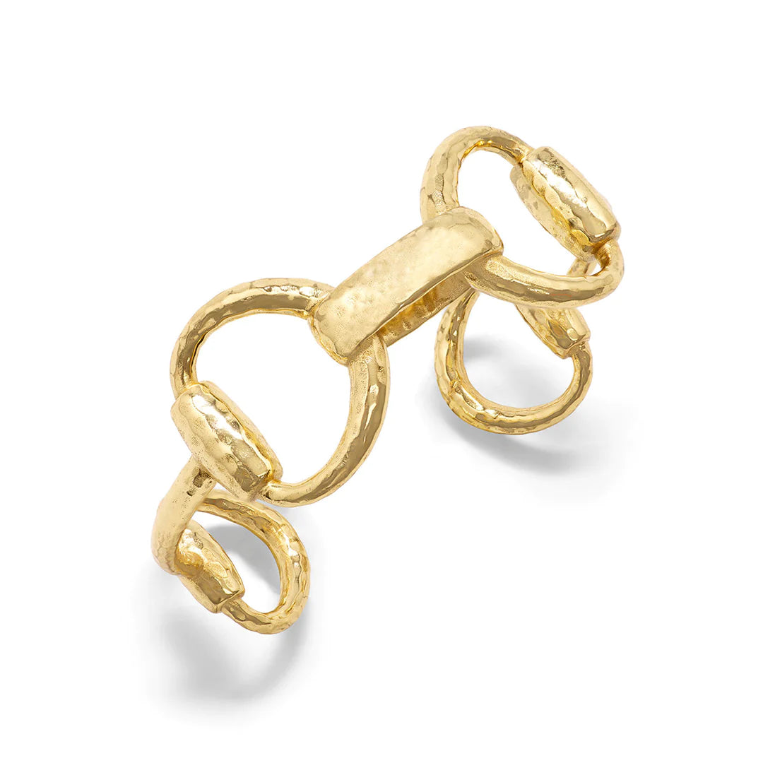 Equestrian Snaffle Bit Link Cuff - Gold