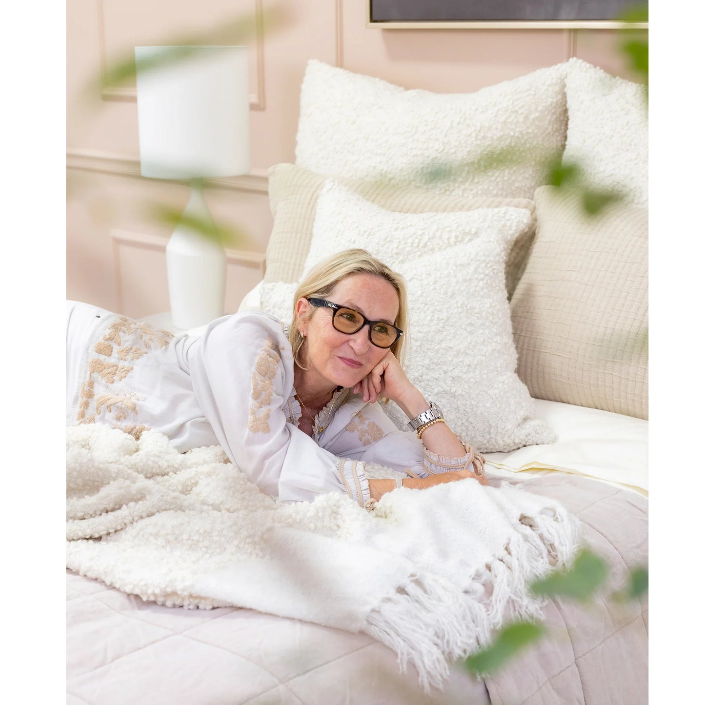 Murphy Oversized Throw - Ivory 60x90