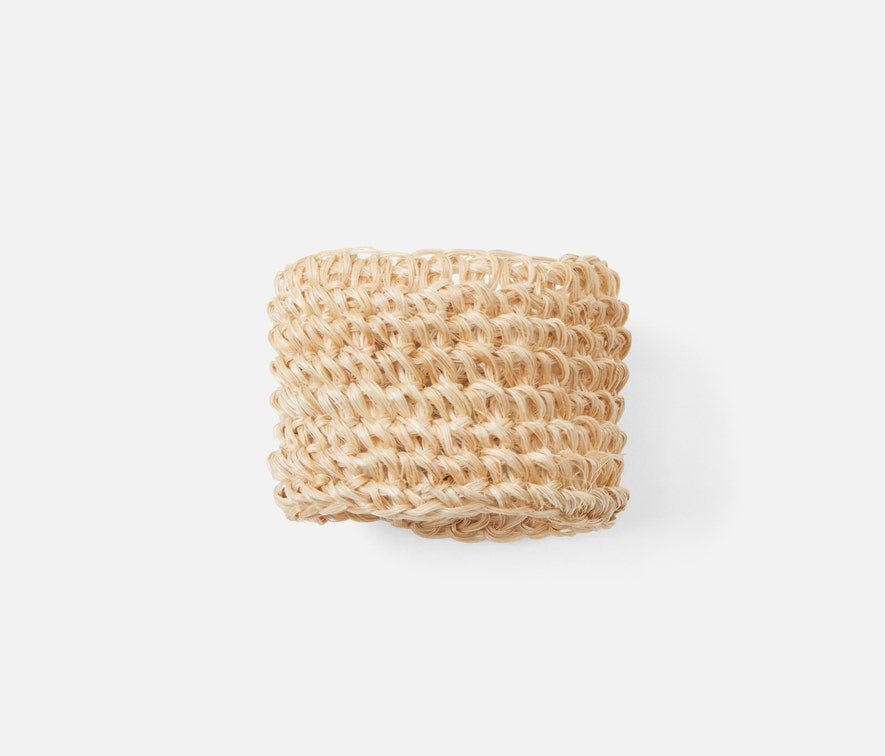 Emmy Natural Woven Napkin Ring Crochet SET OF 4