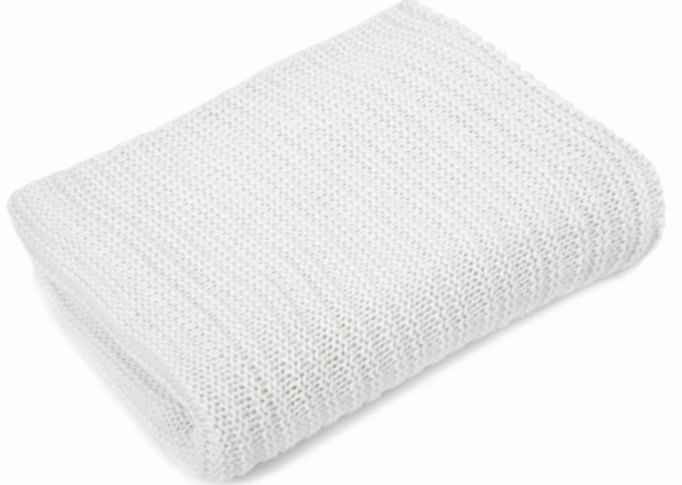 Natural Cotton Throw- White