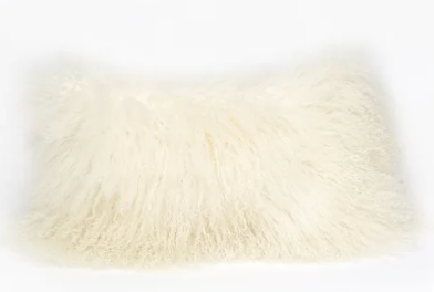 Tibetan Lamb Pillow Ivory