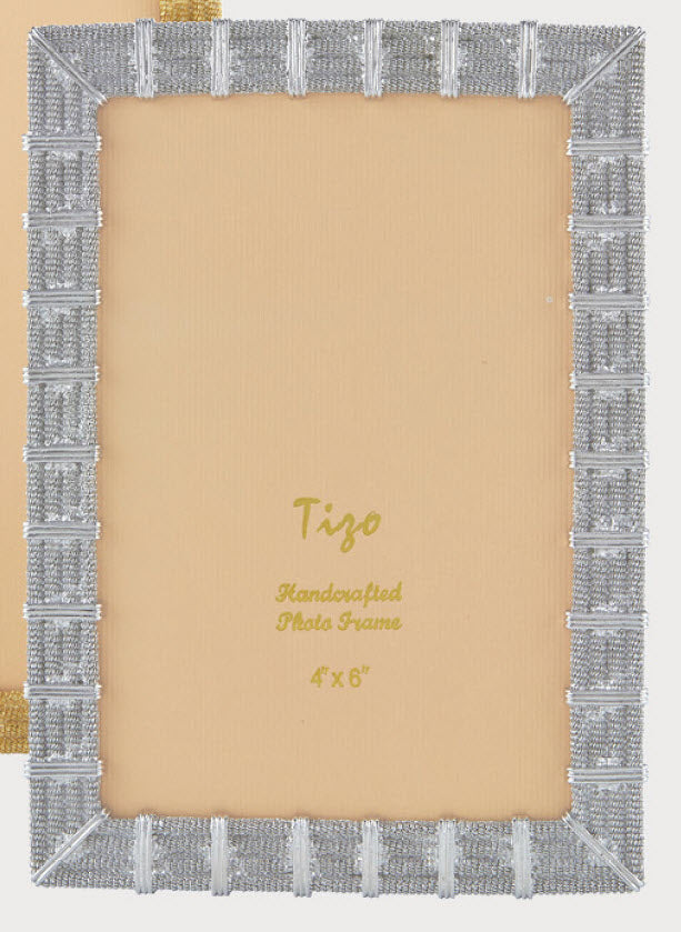 Tizo Mesh Jeweled Frame Silver