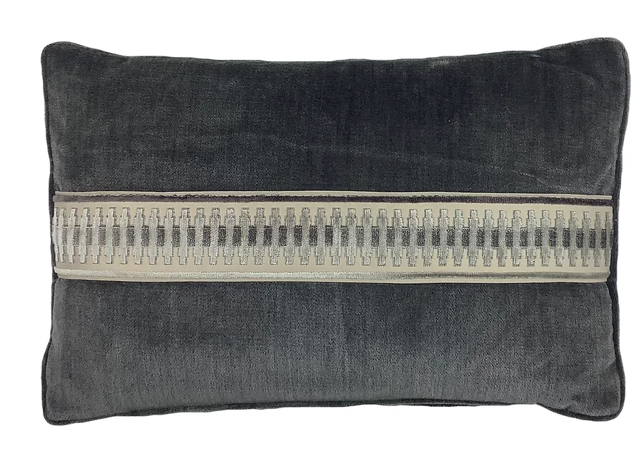 Jefferson Charcoal Taupe Pillow 16" x  42"
