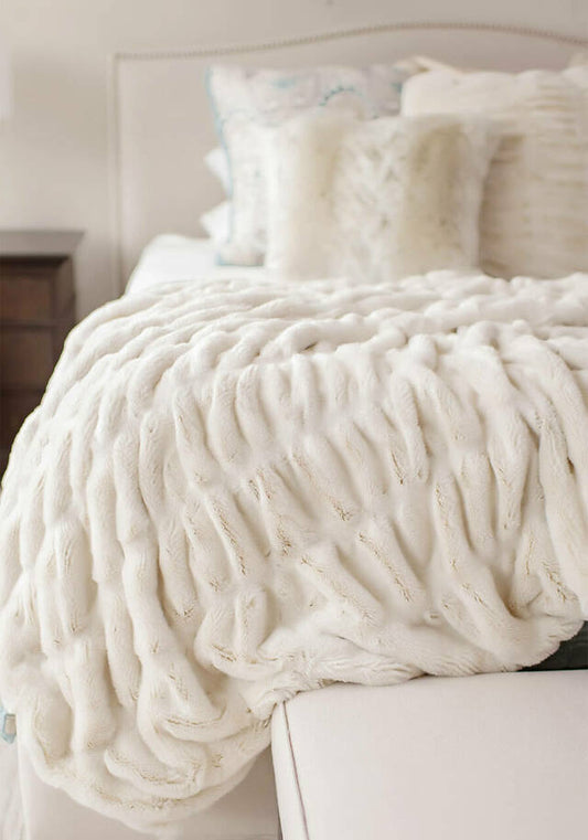 Couture Ivory Mink Throw