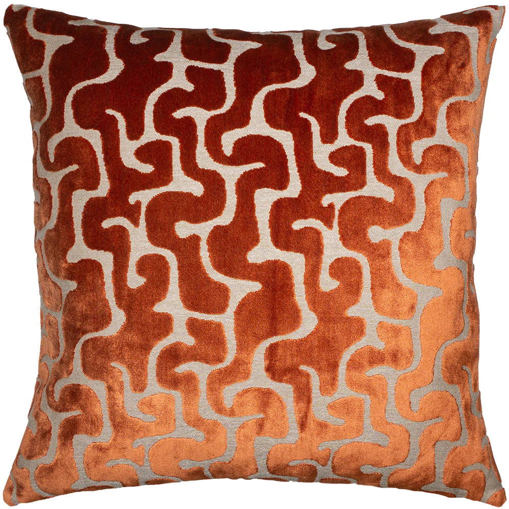 River Orange Pillow 22 x 22