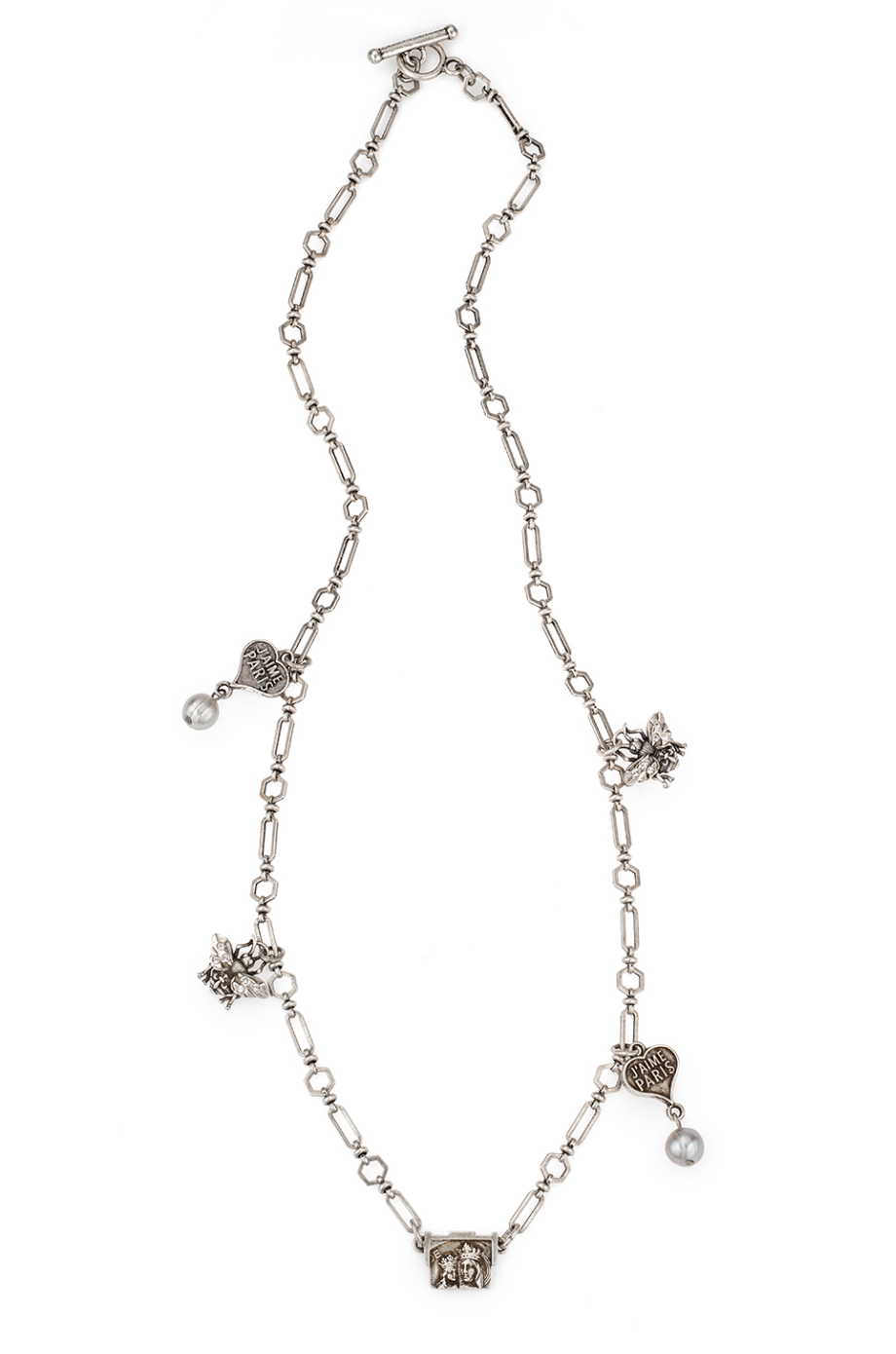 Toulouse Chain with Coeur, FK Bee & Saint Anne Pendants Necklace